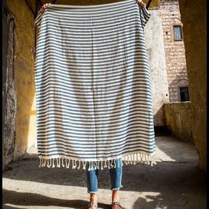 Turkish Cotton towel CREAM stripe. NWT LAST ONE